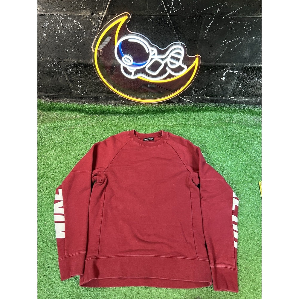 Nike SB Everett Burgundy Fleece Crewneck Logo Sweatshirt Mens LG 693218-677